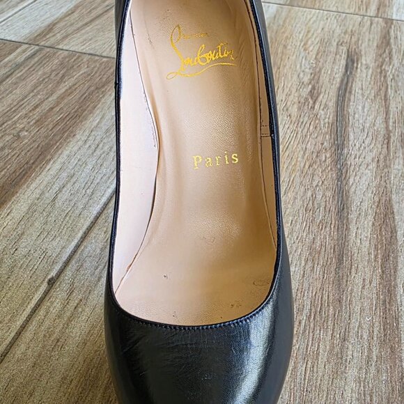 Christian Louboutin Daffodile 160 KID Black Leather Platform Shoes Eur. 37.5 - Picture 5 of 14